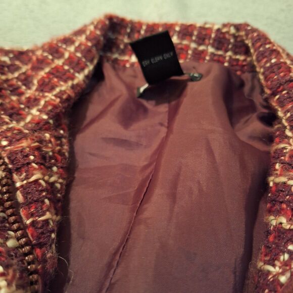 CAROLE LITTLE Tweed Silk Shortened Jacket Women S - Picture 5 of 8